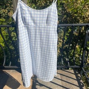 Brandy Melville plaid blue dress with adjustable waist